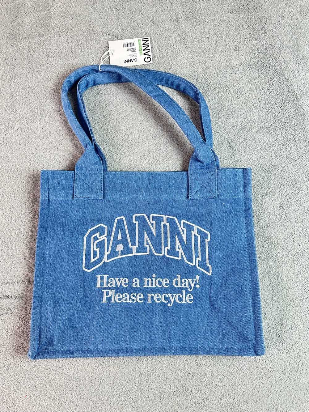 Ganni denim Blue Canvas Tote bag